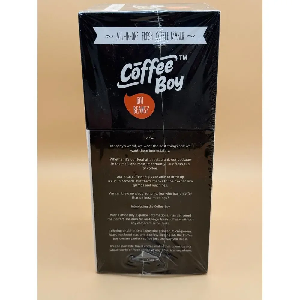 ☕ Coffee Boy All-In-One Fresh Coffee Maker Travel Grinder Cup NEW Sealed